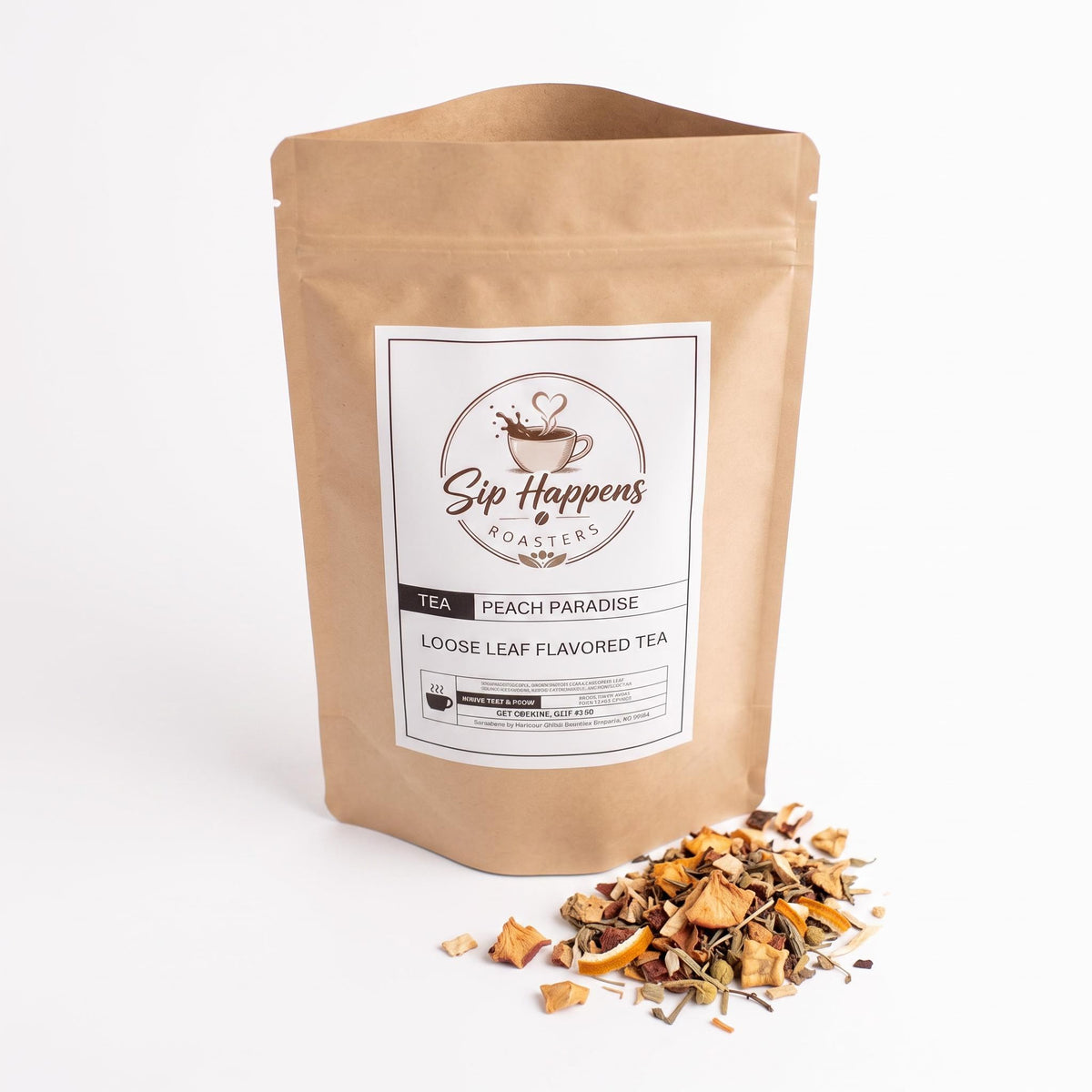 Sip Happens Peach Paradise loose leaf peach black tea blend