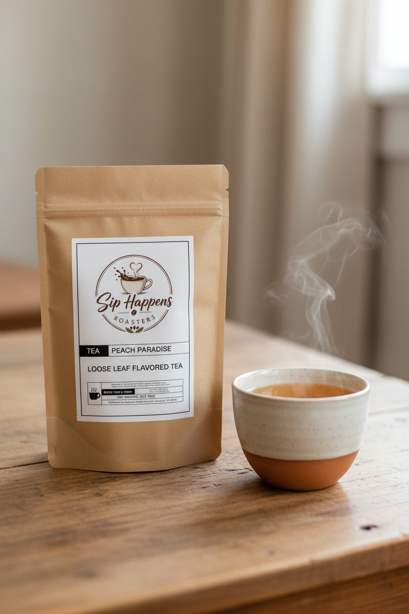 Peach Paradise Tea | Fruity Herbal Tea | Sip Happens Roasters