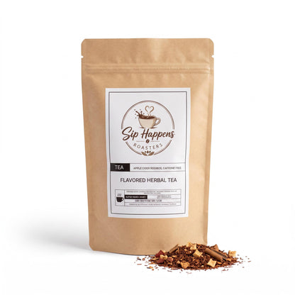 Sip Happens Apple Cider Rooibos caffeine-free spiced herbal tea 3 oz pouch