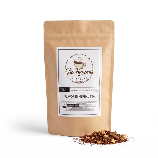 Sip Happens Apple Cider Rooibos caffeine-free spiced herbal tea 3 oz pouch