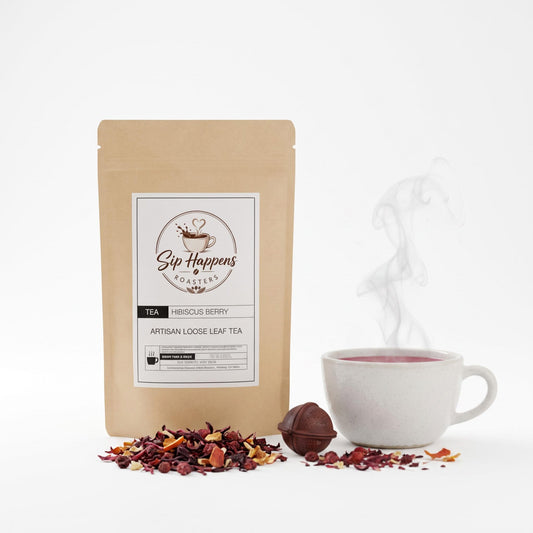 Sip Happens Hibiscus Berry caffeine-free herbal fruit tea 3 oz stand-up pouch
