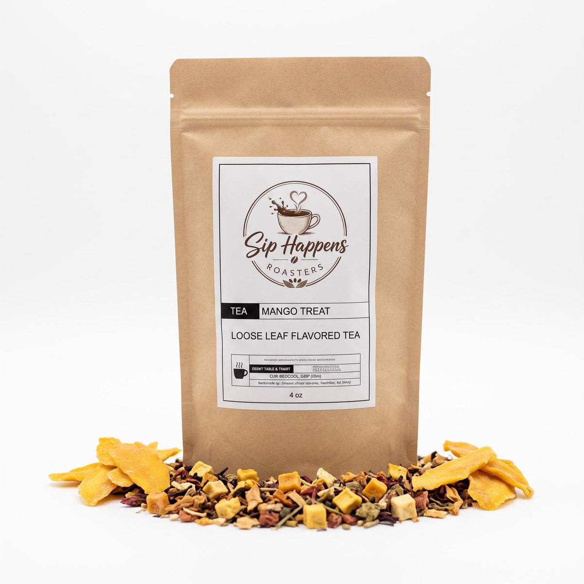 Naturally sweet iced mango fruit tea pitched with citrus fruit slices