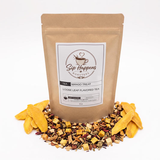 Sip Happens Mango Treat sweet tropical caffeine-free herbal tea 3 oz pouch