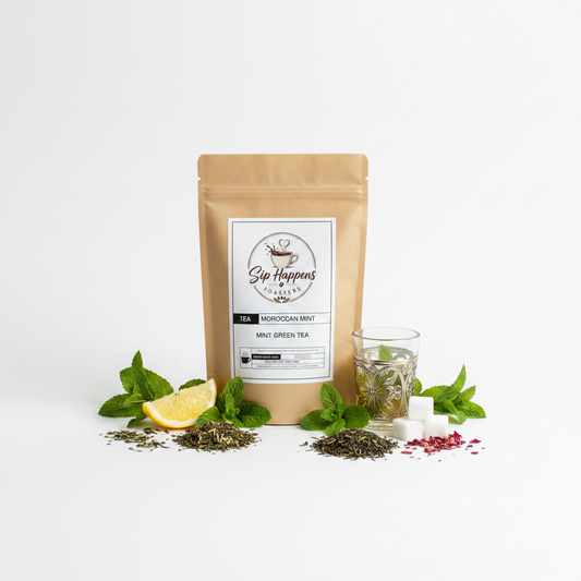 Sip Happens Moroccan Mint loose leaf green tea and spearmint 3 oz pouch
