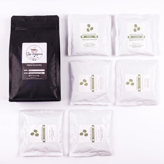 Visual of contents of Single Origin Sample Pack