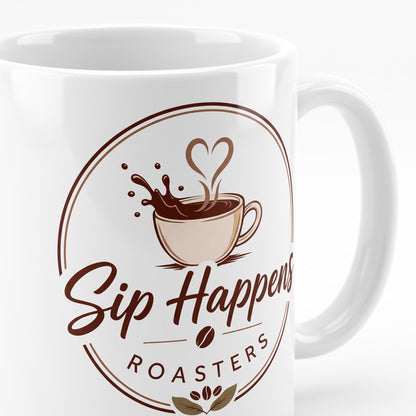 White Glossy Ceramic Coffee Mug (11 oz)