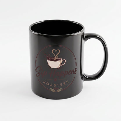 Black Glossy Ceramic Coffee Mug (11 oz)