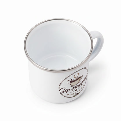 White Enamel Camper Mug (12 oz Campfire Cup)