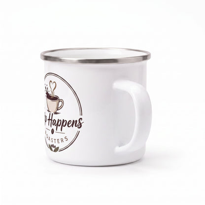 White Enamel Camper Mug (12 oz Campfire Cup)