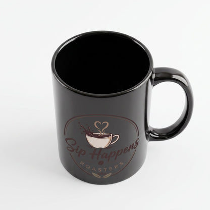 Black Glossy Ceramic Coffee Mug (11 oz)
